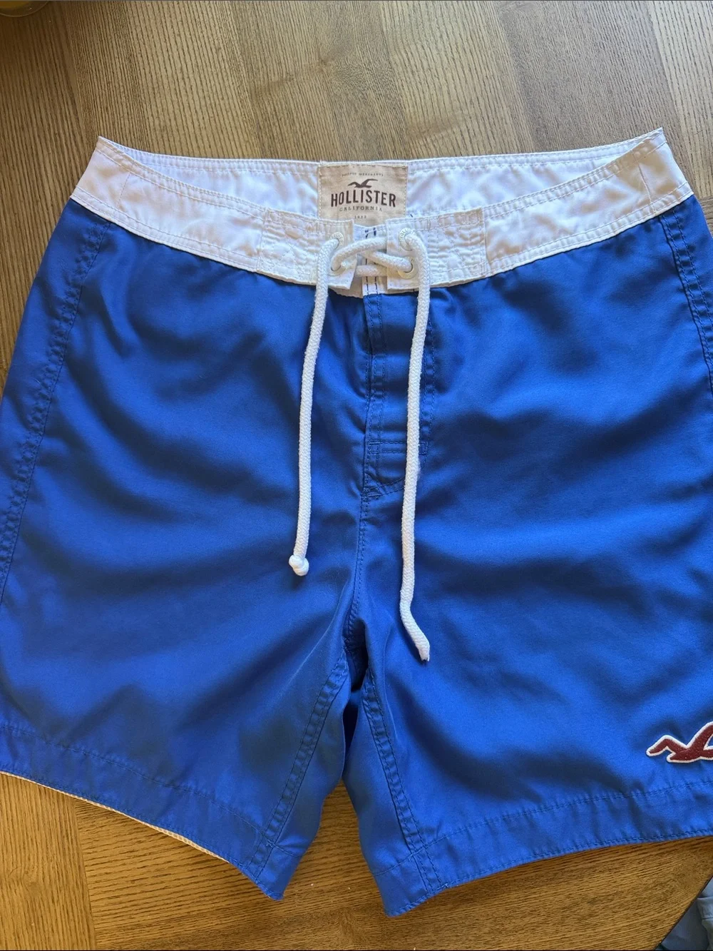 Hollister Royal Blue Swim Shorts with White Waistband